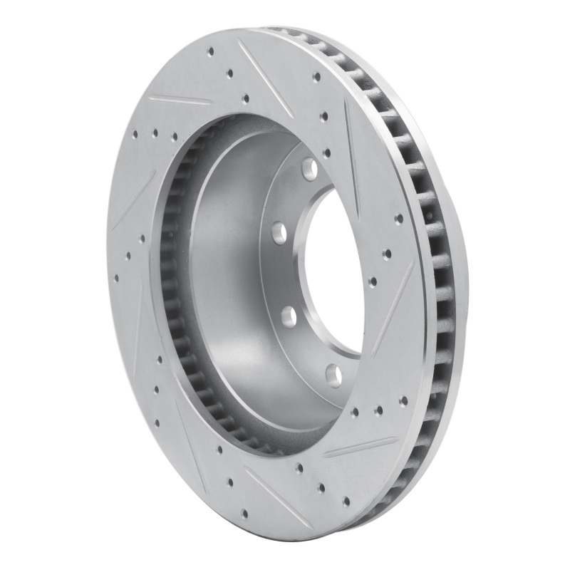 Dodge Ram 2500 Brake Rotor (1) - Front Left - R1 Concepts - Drilled & Slotted - Silver - `03-`08